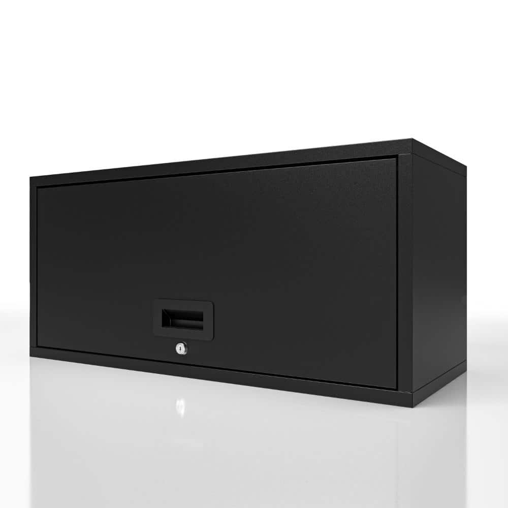 Wall-mounted Metal Garage Cabinet with Doors Floating Tool Cabinet for Kitchen Basement Warehouse in Black price history on PriceWatchPro