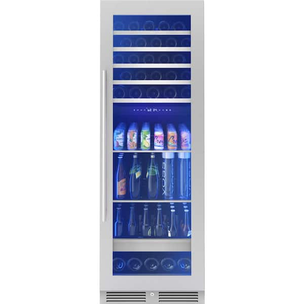 Zephyr Presrv 24 in. 54-Bottle and 161-Can Dual Zone Full Size Beverage & Wine Cooler in Stainless Steel