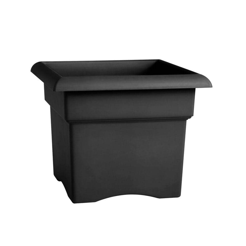 Fiskars Veranda 13.75 in. x 11 in. Black Plastic Deck Box (Case of 5) 57914 The Home Depot