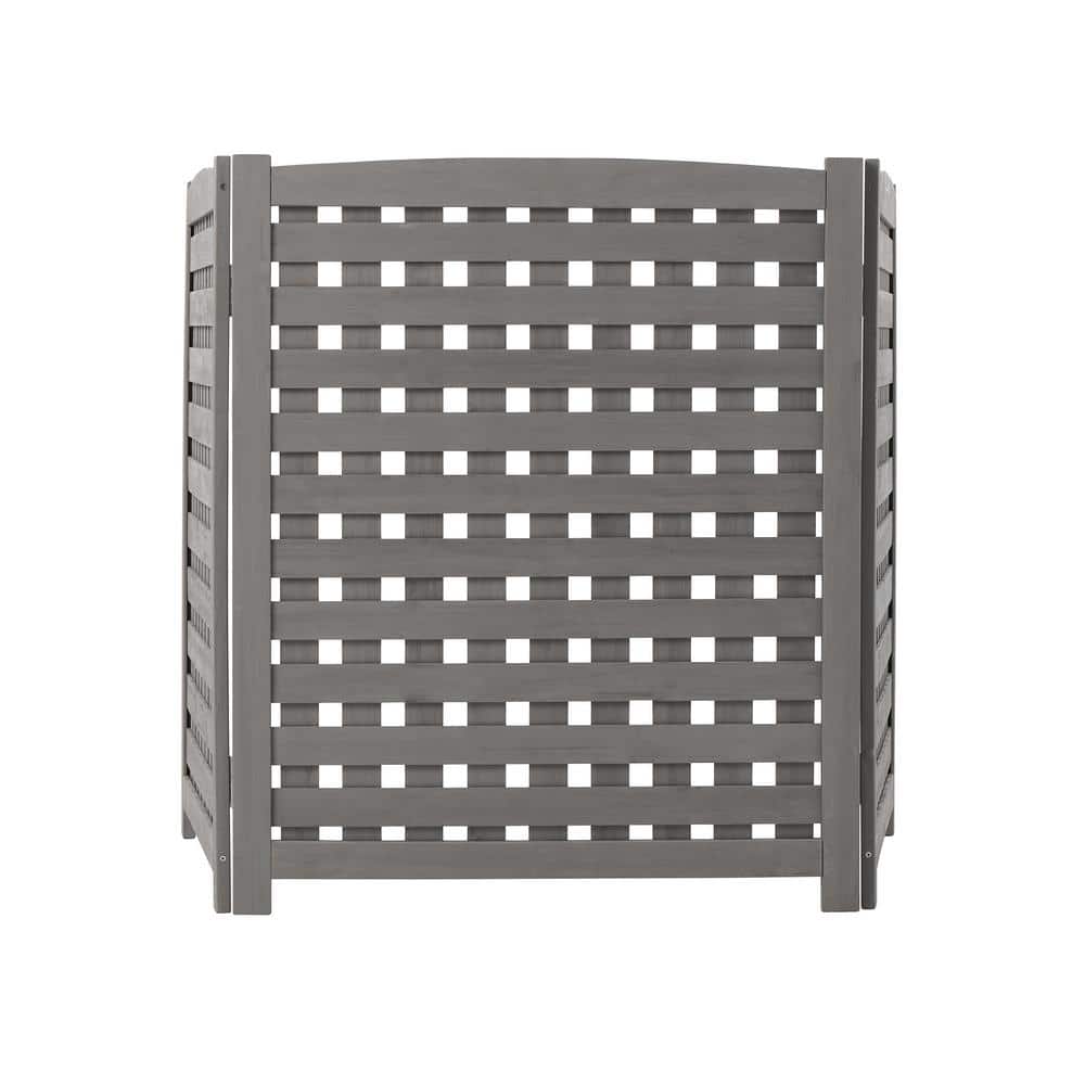 38.5 in. Gray Cedar Outdoor Garden Fence, 3 Panels Privacy Fence Screen to 