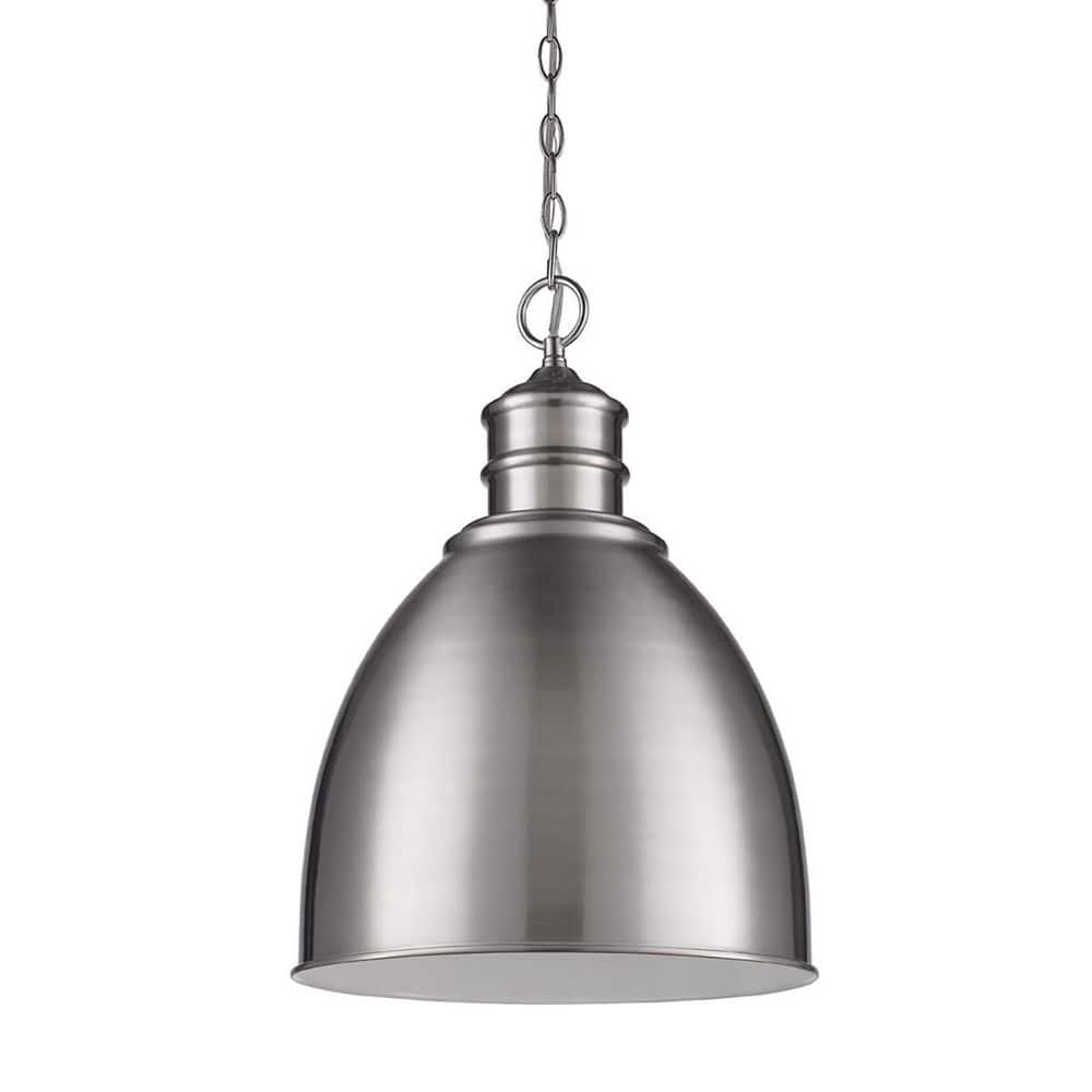 100-Watt 1-Light Nickel Pendant Light with Crystal, No Bulbs Included price history on PriceWatchPro