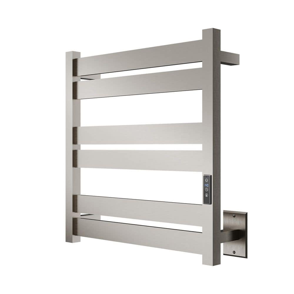 Brushed Nickel Wall Mounted 6-Bar Electric Towel Warmer