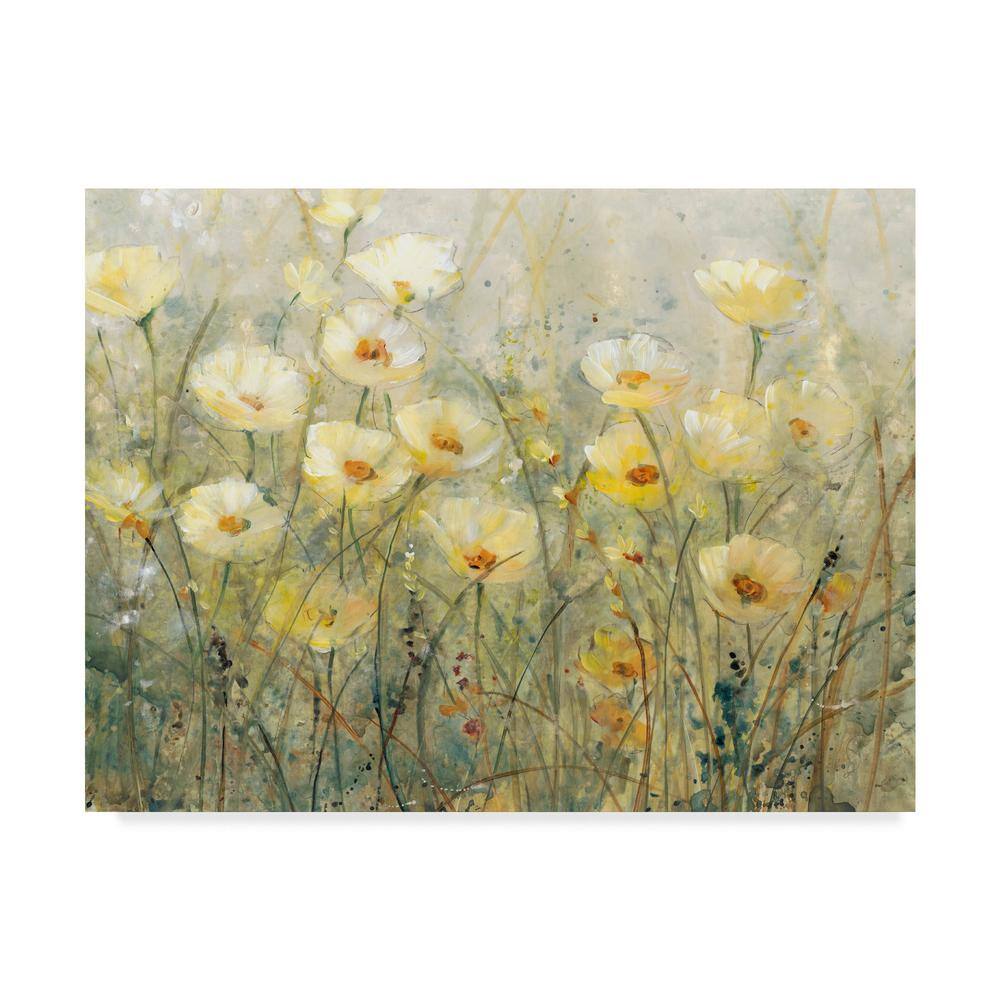 Summer In Bloom I Yellow Floral Canvas Wall Art 24x32