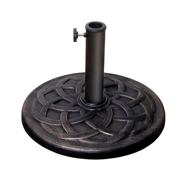 Freestyle 24 lb. Patio Umbrella Base in Bronze, Heavy Duty Round Outdoor Market Umbrella Stand Weight