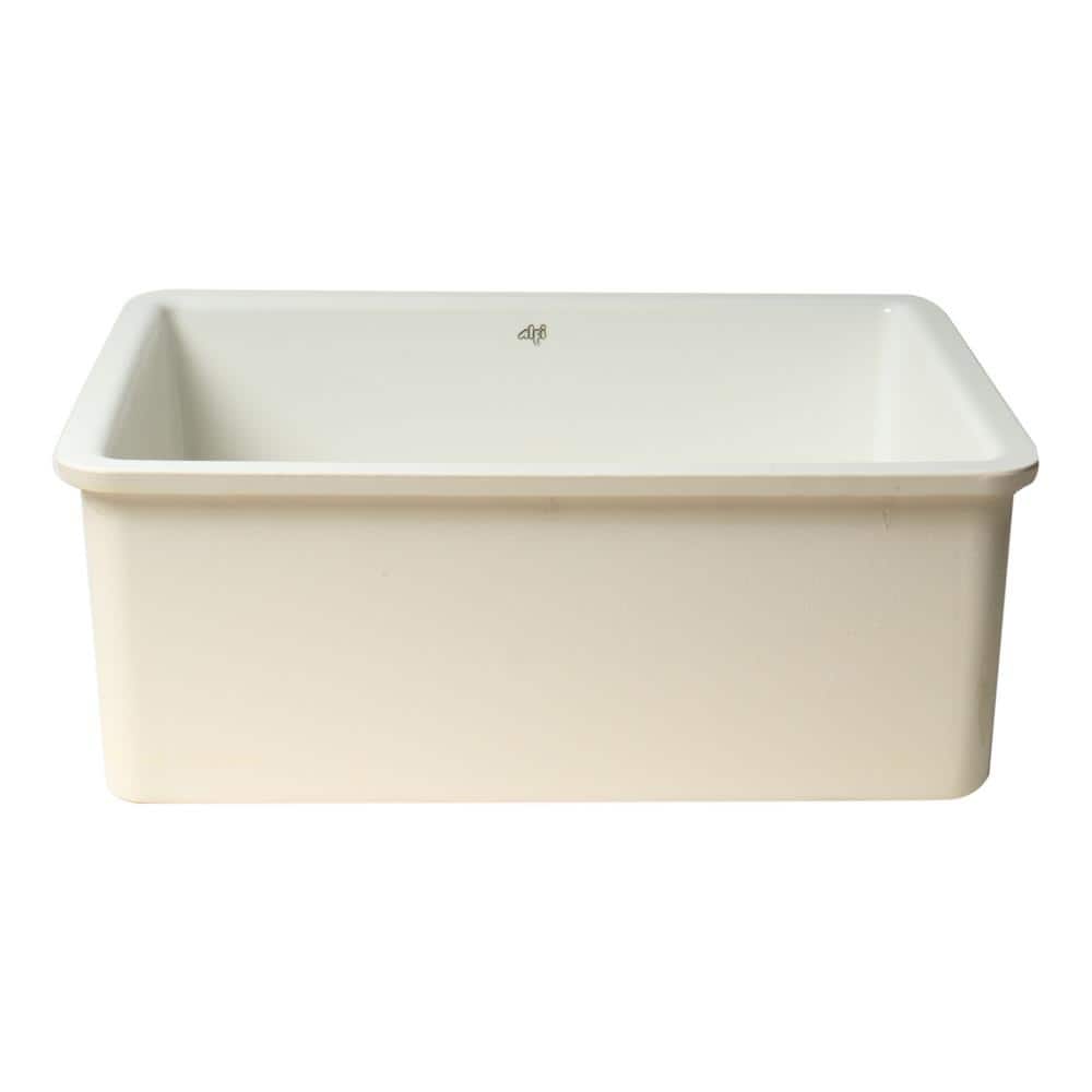 23.25'' White Fireclay Farmhouse Single Bowl Kitchen Sink