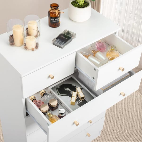 Karl home White 4-Drawer 25. 98 in. Wide Chest of Drawers