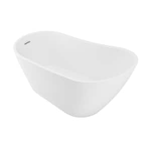Sublime 60 in. Ceramic Flatbottom Freestanding Bathtub in White