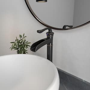Single Handle Vessel Sink Faucet with Supply Lines in Oil Rubbed Bronze