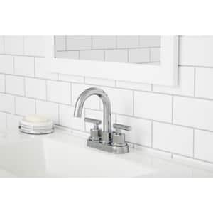 Dorset 4 in. Centerset Double-Handle High-Arc Bathroom Faucet in Polished Chrome