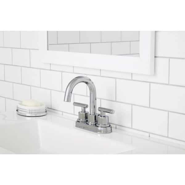 Dorset 4 in. Centerset Double-Handle High-Arc Bathroom Faucet in Chrome (2-Pack)
