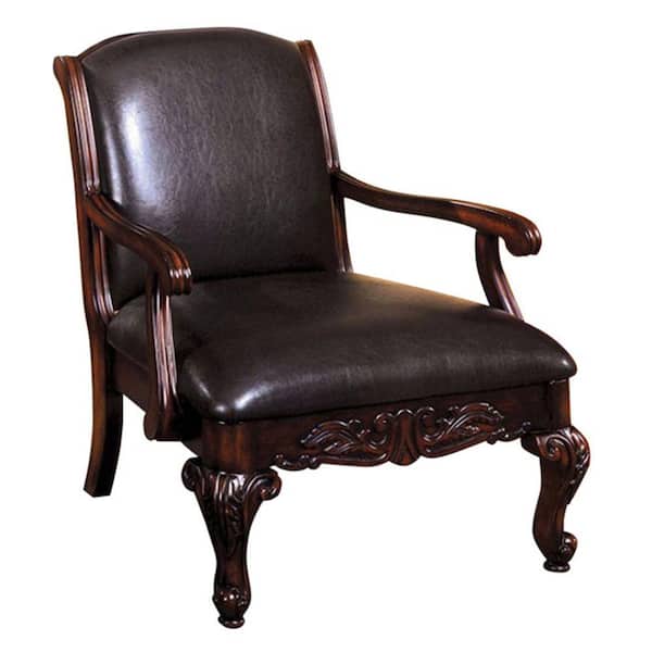 Benjara Sheffield Antique Dark Cherry Traditional Side Chair