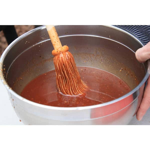 12 BBQ Basting Mops for Roasting or Grilling, Apply Barbeque Sauce, Marinade or Glazing, Cotton Fiber Head and Natural Hardwood Handle, Dish Mop