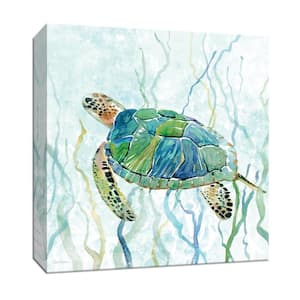 15 in. x 15 in. ''Sea Turtle Swim II'' Canvas Wall Art