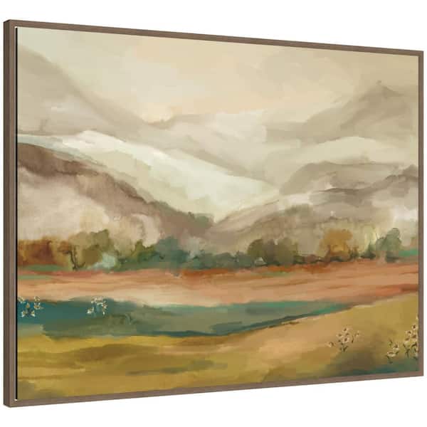 Sylvie "Mountainscape Horizontal" by Annie Quigley Brown Framed Art Print 42 in. x 32 in.