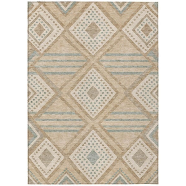 Chantille Machine Washable Indoor/Outdoor Abstract ACN3128 Dune 10 ft. x 14 ft. Area Rug