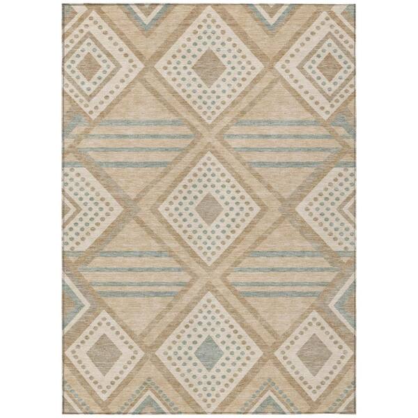 Chantille Machine Washable Indoor/Outdoor Abstract ACN3128 Dune 5 ft. x 7 ft. 6 in. Area Rug