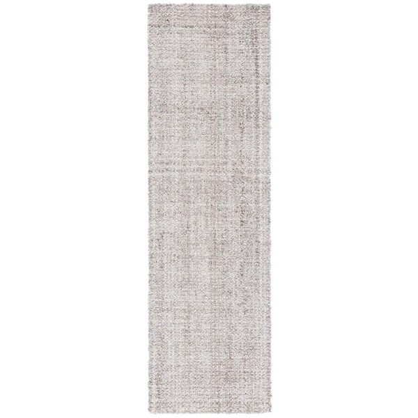 SAFAVIEH Abstract Light Brown/Gray 2 ft. x 8 ft. Plaid Marle Runner Rug