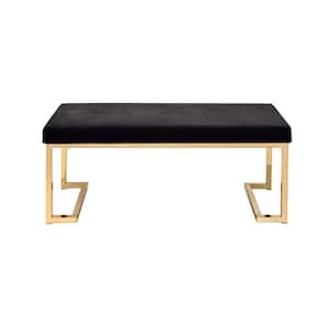 Black Fabric and Champagne Bench