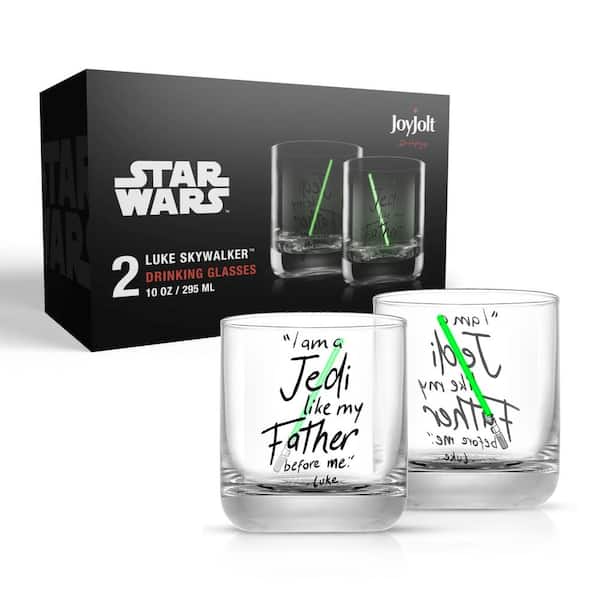 Star Wars Drinking Glass Set of 4 Etched Rocks Whiskey Glasses.