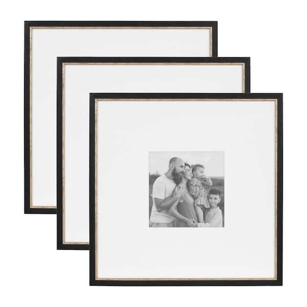 Wilbanks Black/Gold 18 in. x 18 in. Plastic Picture Frame (Set of 3)