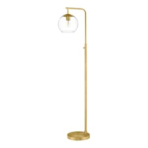 Frazier 59 in. Brass and Glass Floor Lamp