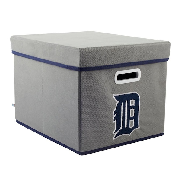 MyOwnersBox MLB STACKITS Detroit Tigers 12 in. x 10 in. x 15 in. Stackable Grey Fabric Storage Cube