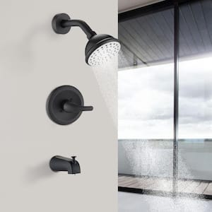 Single-Handle 1-Spray Tub and Shower Faucet in Matte Black