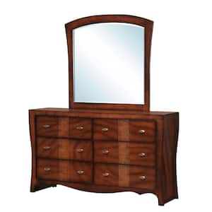 Jansen 6-Drawer Medium Espresso Dresser with Mirror