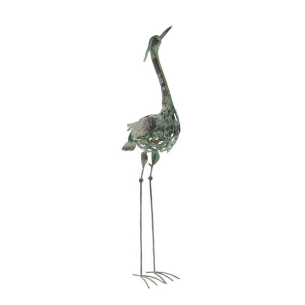 40 in. Oversized Metal Indoor Outdoor Crane Garden Sculpture (2- Pack)