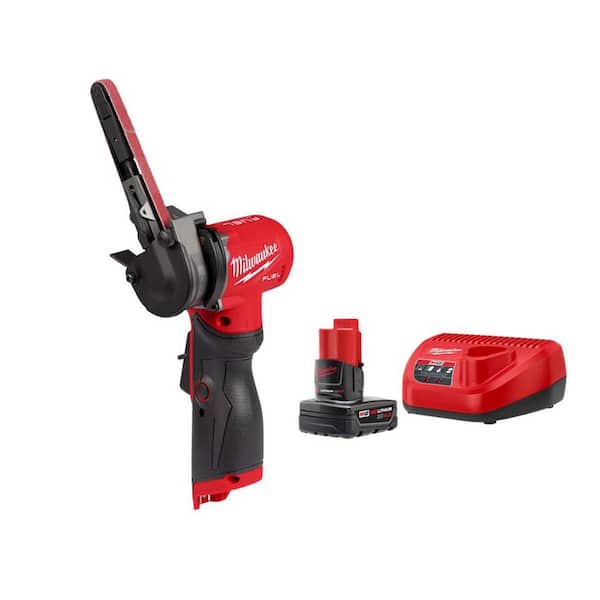 Milwaukee M12 FUEL 12V Lithium-Ion Brushless Cordless 3/8 in. x 13 in. Band file w/M12 4.0Ah Starter Kit