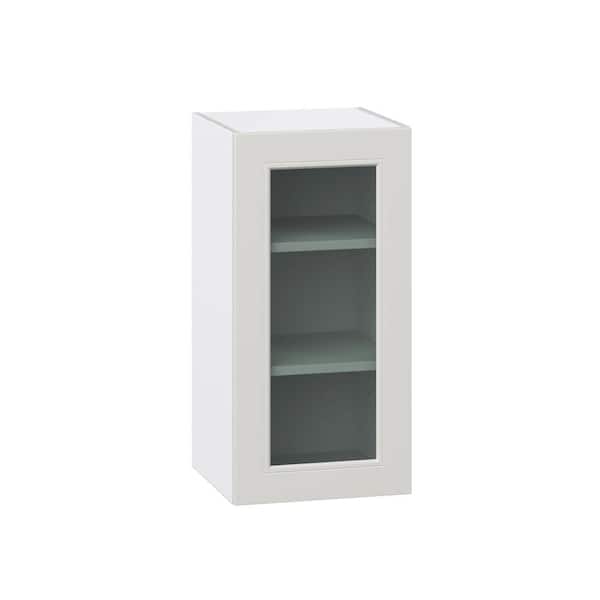 Galveston 15 in. W x 14 in. D x 30 in. H Assembled Glass Door Wall Kitchen Cabinet in Light Grey