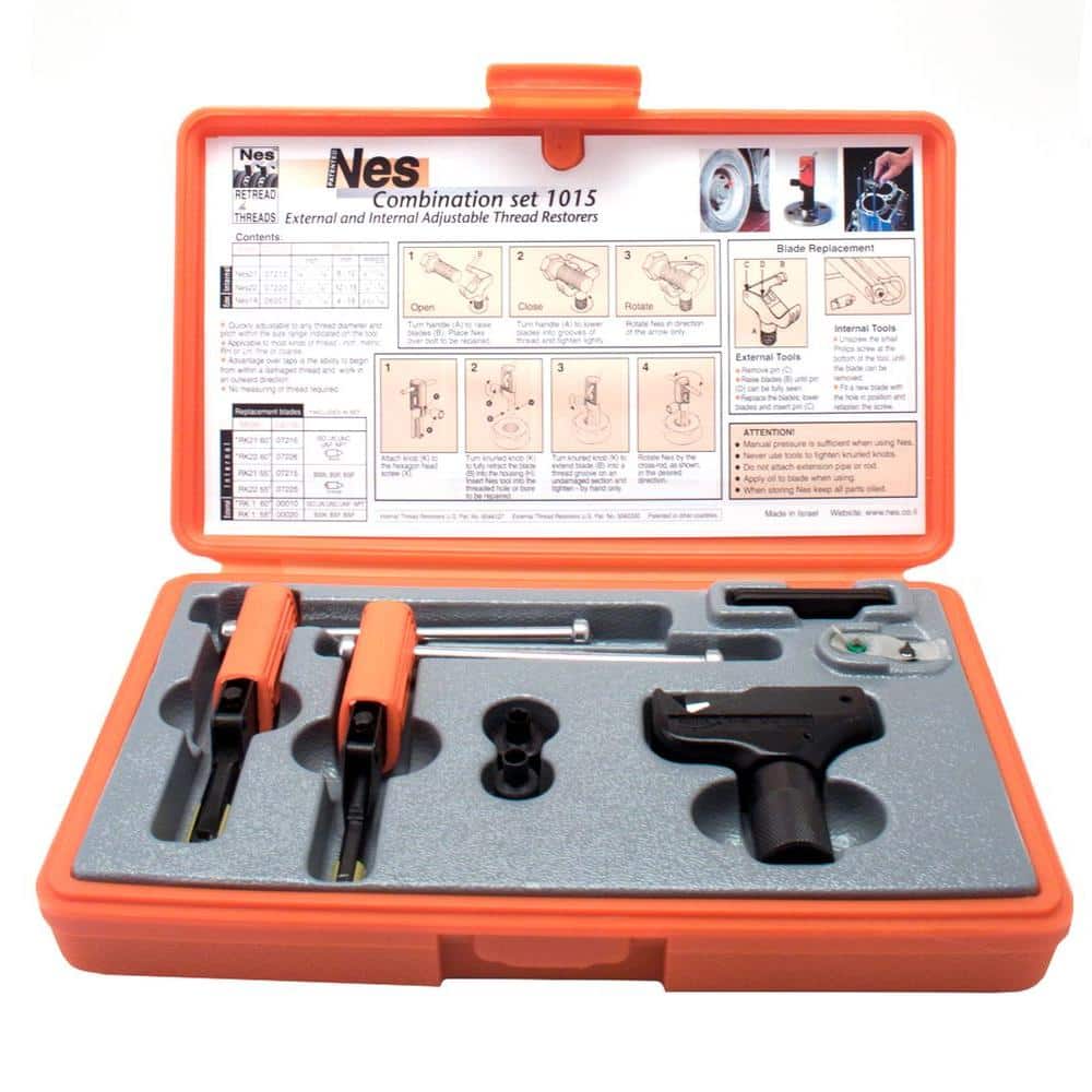 Nes NES1025 Universal External/Internal Thread Repair Kit NES1A, 2, 21, 22,  23, 24, 6-Piece Orange