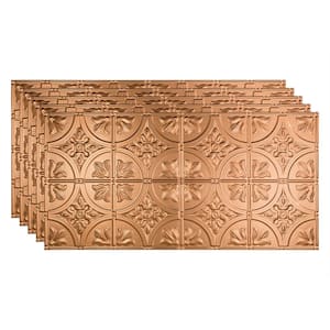 Traditional #2 2 ft. x 4 ft. Glue Up Vinyl Ceiling Tile in Polished Copper (40 sq. ft.)