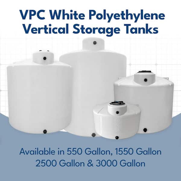 VPC 2500 Gal. White Polyethylene Vertical Storage Tank (12.51 lbs