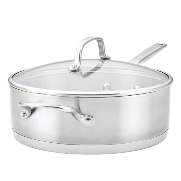 KitchenAid 3-Ply Base Stainless Steel 4.5 qt. Stainless Steel Saute Silver