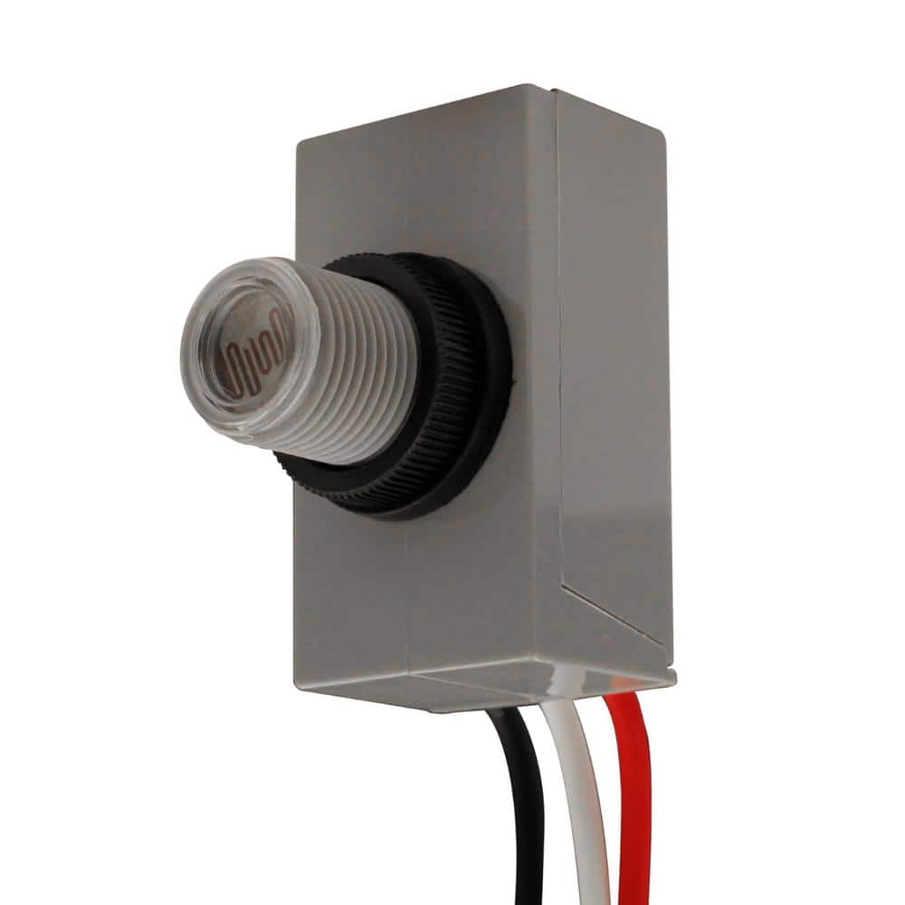 Gray Rectangular Outdoor LED Photocontrol Sensor