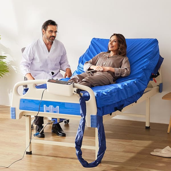 8 in. Alternating Air Mattress Dual-Layer 3 Modes Pressure Pad 450 lbs. Load with Electric Pump for Hospital Bed Sores
