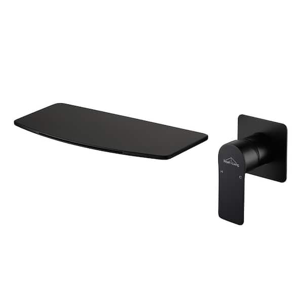 Boyel Living Single Handle Wall Mounted Faucet with Valve in Matte Black