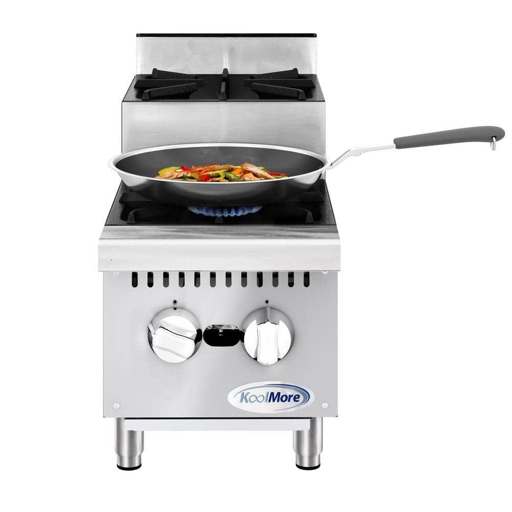 12 in. Commercial 2 Burner Countertop Step Up Gas Range