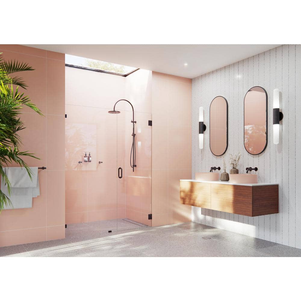 Illume 56.25 in x 78 in Frameless Shower Door with Oil Rubbed Bronze Finish
