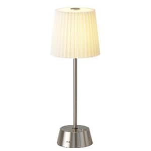 Simplee Adesso 14 in. Rechageable Led Table Lamp Brushed Steel
