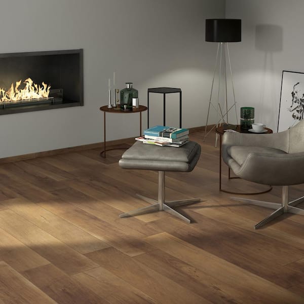 Antique 8 in. x 48 in. Matte Walnut Porcelain Tile (10.33 sq. ft./Case)