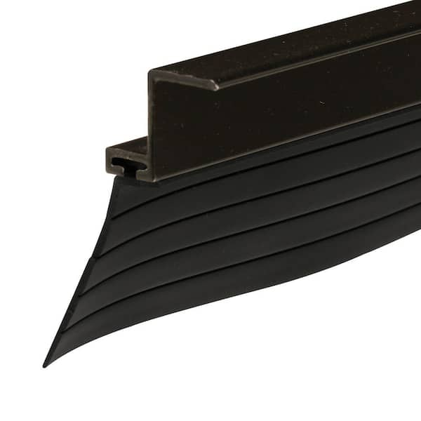 Prime-Line Bug Seal, Black Anodized Aluminum, 1-1/4 in. Flap, 8 ft.