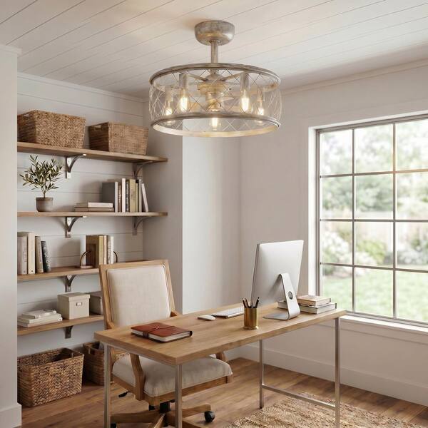 Quoizel Dury 22 in. Century Silver Leaf Fan with Light RDY3122CS