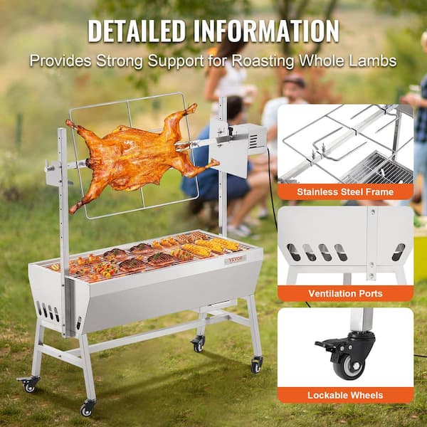VEVOR Upgrade Rotisserie Grill, 35 In. 90 Lbs. Capacity, BBQ