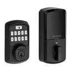 Aura Matte Black Single Cylinder Electronic Bluetooth Keypad Smart Lock Deadbolt featuring SmartKey Security