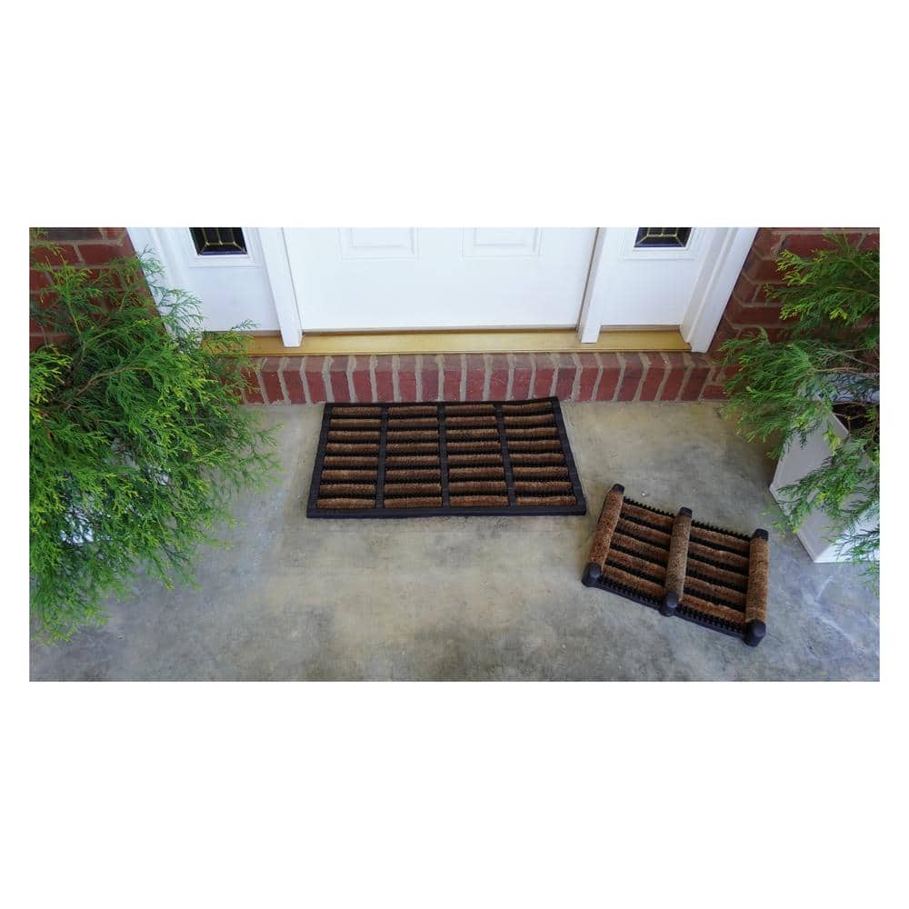 Heavy-Duty Rubber and Coir Outdoor Bootscraper Doormat