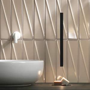 Rhythm Dune Beige 2.99 in. x 12 in. Glossy Ceramic Subway Wall Tile (4.99 sq. ft./Case)