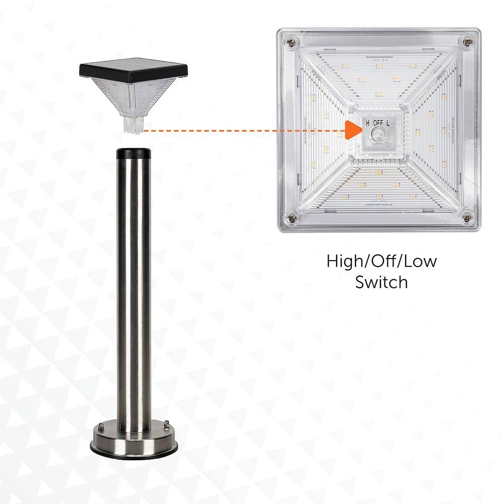 Luxor Stainless Steel Solar LED Pathway Light, 20.25-inch