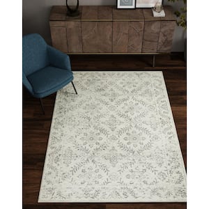 Maeva Gray 8 ft. x 10 ft. Bordered Transitional Area Rug